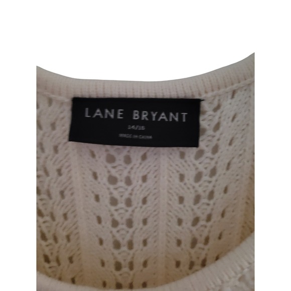 Lane Bryant Cream Crochet Knit Maxi Dress Chevron Ombre Size 14-16 1X #13 - Picture 7 of 7